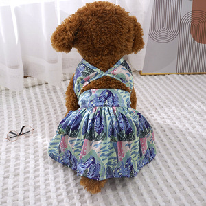 Maillot de bain <span class=keywords><strong>bikini</strong></span> pour chien S-XL, imprimé tropical, deux pièces, avec jupe, pour chiot, été, plage - Product Image 2
