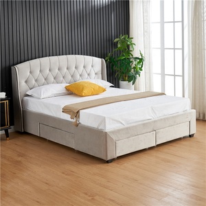 <span class=keywords><strong>Letto</strong></span> imbottito <span class=keywords><strong>con</strong></span> testiera a volant e piattaforma, <span class=keywords><strong>con</strong></span> quattro cassetti contenitore laterali, robusta struttura in legno <span class=keywords><strong>con</strong></span> doghe, mobile <span class=keywords><strong>letto</strong></span> per camera da <span class=keywords><strong>letto</strong></span> - Product Image 6