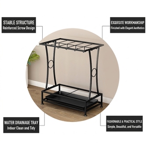 Porte-parapluies de luxe en métal avec <span class=keywords><strong>plateau</strong></span> de récupération des gouttes, support autoportant durable pour entrée, maison, bureau, terrasse - Product Image 5