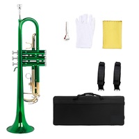 Multi Colored BB Trumpet 3-Piston Valve Lacquered Finish Brass Wind Musical Instrument for Student Beginner Band Performance