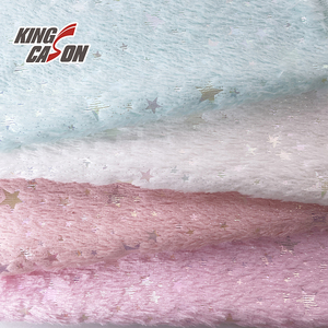 Kingcason Vải Lông Cừu <span class=keywords><strong>PV</strong></span> Lông Nhân Tạo Dập Nổi Nóng Hình Ngôi Sao Lazer Bóng Ngắn 100% Polyester Dùng Cho Đồ Chơi Dệt May Gia Đình - Product Image 3