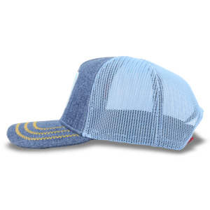 Casquette en jean brodée à 5 panneaux TCAP China Custom, respirante, style trucker - Product Image 3