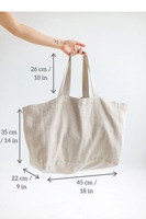 Vente en gros personnalisée Logo français grand marché sac de plage filles cadeau rustique lin épicerie sac à provisions femmes 100% lin sac fourre-tout