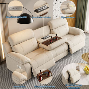 Modern Fabric Power Reclining 3 Seater Couch With USB Ports Living Room Furniture Set Wholesale Recliner 260422 Modern Fabric Po - Product Image 2