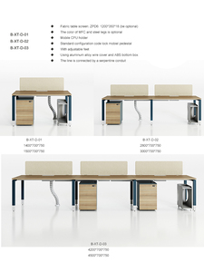 Mesa de trabajo de oficina modular para 2 4 6 8 Pax con gabinete de 3 cajones para muebles de espacio abierto - Product Image 5