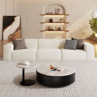 Ensemble de canapés modulaires monobloc pour petits/grands appartements, en tissu écologique, avec accoudoirs droits et rembourrage en éponge, idéal pour les hôtels