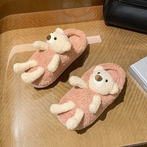 LK di alta qualità caldo simpatico cartone animato peluche casa SlippersTPR Sole orsacchiotto pantofole da donna - Product Image 2