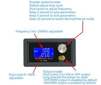 Module de générateur DC 3.3V-30V 1 canal 1Hz-150kHz PWM fréquence d'impulsion Cycle de service Module d'affichage LCD réglable