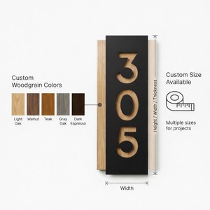 שלט מספר דלת לדירות OEM, נירוסטה, שלטי מספר חדר למלון, ניתן להחלפה, התקנה קלה, שלט לדלת - Product Image 3