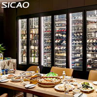 SICAO Conception personnalisée Cave à vin électrique de luxe Refroidisseur Intégré Réfrigérateurs à vin autoportants Cave à vin Casiers à vin Chambre