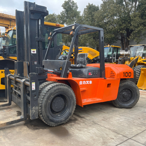 Chariot élévateur diesel Heli 10T d'occasion de haute qualité, moteur ISUZU, 4x4, mât 2/3 étages, excellent état, pompe de boîte de vitesses, vente chaude - Product Image 1