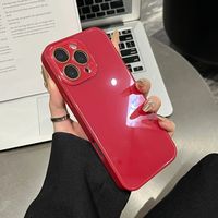 Coque de téléphone intégrale en verre trempé avec protection d'appareil photo couleur unie pour iPhone 17 16 15 14 13 12 11 Pro Max