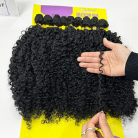 Extensions de Cheveux Synthétiques en Fibre Brésilienne, Perruque Sans Nœuds, Cheveux Premium Bio Organiques en Fibre Protéinée, Tissage Ondulé Profond