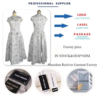 Eyegemix HK7136 Robe décontractée élégante pour femme, col rond, manches courtes, coupe trapèze, imprimée, pour le printemps et l'été, de haute qualité, éco-responsable, idéale pour les fêtes