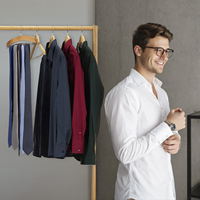 Porte-manteau pliable en bambou à 2 niveaux et 4 crochets pour chaussures, chapeaux et rangement de linge, idéal pour la salle de bain