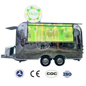 2025 Black Stainless Steel Food Trailer With Full <b>Kitchen</b> Equipments Fried Chicken Food Truck Car Towing Ice Food <b>Cart</b> - Product Image 3