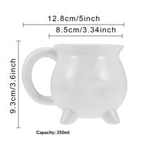 Tasse à eau/café en céramique, motif sorcière de dessin animé, électroplaquée sept couleurs, style pot magique, pour Halloween, compatible lave-vaisselle et micro-ondes