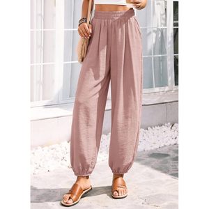 Womens Harem Pants High Waisted Loose Wide Leg Palazzo Pockets Breathable Casual <b>Lounge</b> Beach Travel Trousers Outfits - Product Image 3