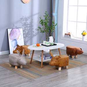Cute <strong>Animal</strong> Shape Kids Wooden Stool Pouf Children Kids <strong>Animal</strong> Wooden <strong>Footstool</strong> - Product Image 4