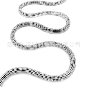 Cordón de malla de aluminio con diamantes de imitación de 2 mm, redondo, de 7 filas, para decoración de accesorios de ropa DIY, adornos de cristal. - Product Image 3