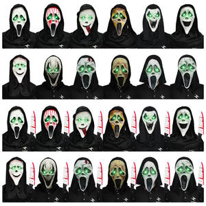 Masque de <span class=keywords><strong>film</strong></span> d'horreur Scream, Green Light, <span class=keywords><strong>Ghost</strong></span> <span class=keywords><strong>Face</strong></span>, pour bal masqué, fête d'Halloween, accessoires de blague - Product Image 1