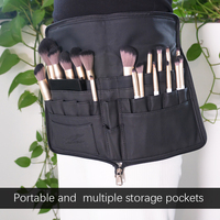 Sac de rangement et étui pour pinceaux de maquillage en cuir PU noir de haute qualité pour un usage quotidien