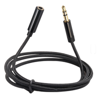 Câble audio en gros d'usine, mâle-femelle, 3 pôles, tressé en nylon, pour casque et instrument de musique