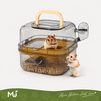 Großes Transparentes PP-Hamster-Transportkäfig Luxuriöses Umweltfreundliches Langlebiges Habitat mit Tragegriff Belüftetes Reise- und Heimtierhaus