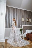 Robe de mariée papillon ivoire, peignoir long de mariée, lingerie, robes pour femmes, pyjama en tulle personnalisé pour photos de fiançailles