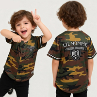 Uniformes de Béisbol y Sóftbol OEM, Camuflaje Personalizado, Diseñador, Camisetas de Béisbol para Niños Pequeños, Camiseta de Béisbol Sublimada al por Mayor