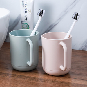 Gobelet à brosse à dents en plastique épais 301-400 ml avec poignée pour usage domestique et en dortoir, design uni - Product Image 4