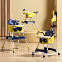 Chaise haute bébé pliable multifonctionnelle 3-en-1 en plastique Clafbebe avec fonctions de balancement et d'alimentation