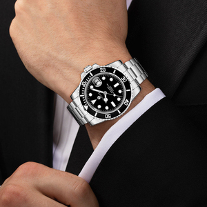 SHX automatico orologio meccanico in cristallo zaffiro per 8215 movimento 316 acciaio inossidabile meccanico orologi da polso - Product Image 3