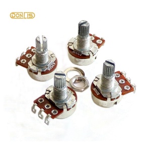 Donlis Potentiomètres de basse miniatures à axe fendu de 15 mm, base de 16 mm, valeurs 500K/250K, modèle RV16A-15, vente en gros en ligne - Product Image 1