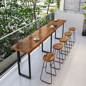Rắn Gỗ Chân Cao Hiện Đại Đồ Nội Thất Thanh Tùy Chỉnh Dài Hẹp Thiết Kế Cho Nhà Cho Ban Công Nhà Hàng Hoặc Trà Sữa Cửa Hàng - Product Image 1