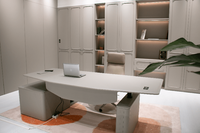Bureau de direction moderne de luxe pour patron/PDG Panneau de bois MDF réglable avec table de bureau enduite de poudre de levage électrique