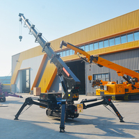 Fabrika Fiyatlı İnşaat Teleskopik Portatif Örümcek Vinç Katlanabilir Kaldırma Hidrolik Ayaklı Paletli Mobil Mini Vinç