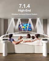 Système de barre de son Dolby Atmos 740W - Home Cinéma 7.1.4 canaux avec caisson de basses sans fil de 8 pouces
