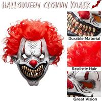 Masque de clown effrayant d'Halloween, accessoires de masques en latex pour le visage d'horreur pour la fête d'Halloween