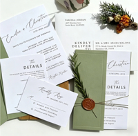 Cartes de remerciement personnalisées pour mariage en papier d'art laminé avec enveloppe, format sur mesure