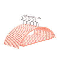 Cintres en plastique floqués sans couture en gros, semi-circulaires, avec boucles antidérapantes, adaptés à un usage sec et humide, pour les magasins de vêtements, la maison, la garde-robe