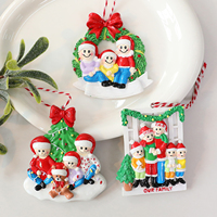 Pendentifs de Noël en résine populaires aux États-Unis pour décorations suspendues d'arbre de Noël, ornements de Noël colorés en résine