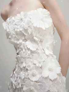 Tessuto in Pizzo Nigeriano di Alta Qualità con Ricamo Floreale 3D, Pizzo Africano Ecologico per Abiti da Festa e da Sposa - Product Image 6