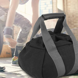 Fitness Sandbag Adjustable Canvas Kettlebell <b>Weight</b> <b>Training</b> Home Gym Exercise Bag Black Durable Polyester - Product Image 3