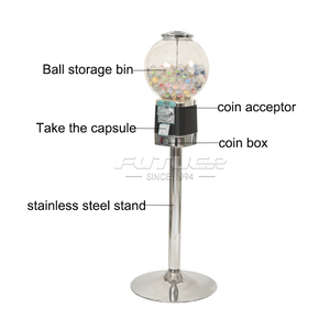 Máquina expendedora de chicles de pie con globo acrílico y cajón - Product Image 4