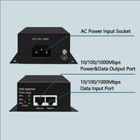 Boîtier métallique haute puissance 802.3bt 60W 90W PoE ++ Adaptateur AC 100 ~ 240V Injecteur PoE mural