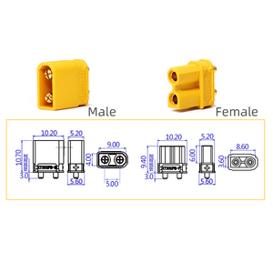 <span class=keywords><strong>Amaa</strong></span> XT30UPB macho y hembra amarillo PCB soldado verticalmente DroneConnector enchufe de modelo de avión de alta corriente - Product Image 2