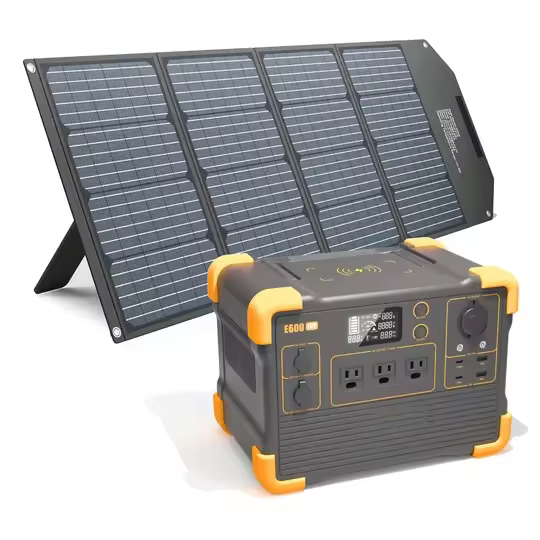 Manufacturer Direct Sales E600LFP 1200W 614Wh Portable Power Station Solar Panel Kit for Camping EU US Stock