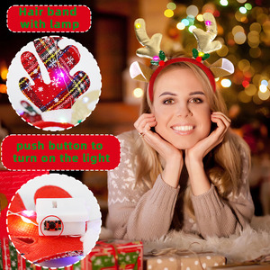 Gran oferta, sombrero de Navidad, <span class=keywords><strong>banda</strong></span> para el pelo, diadema de vacaciones, campana de plumas, accesorios divertidos para el cabello para niños, fiesta de Navidad para adultos - Product Image 5