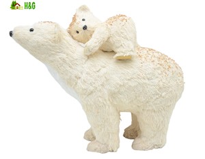 <span class=keywords><strong>Ours</strong></span> polaire <span class=keywords><strong>blanc</strong></span> réaliste fait main, grandeur nature, en plastique et fourrure synthétique, décoration de Noël pour animaux sauvages - Product Image 1